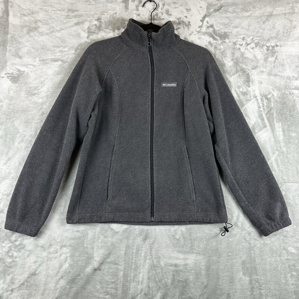 Columbia Fleece Coat Women's M Gray Full Zip Closure Zip Pockets